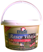 Оптимальная комбинация удобрения для газона и средства для уничтожения  сорняков ETISSO Rasen Vital UF